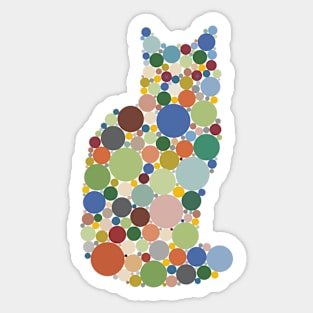 Cat Coloured Dots Sticker